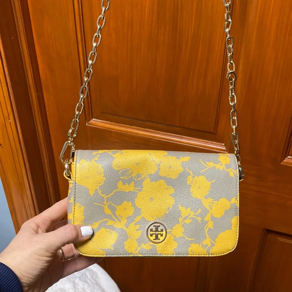 Tory burch yellow floral print bag - Picture 1 of 6